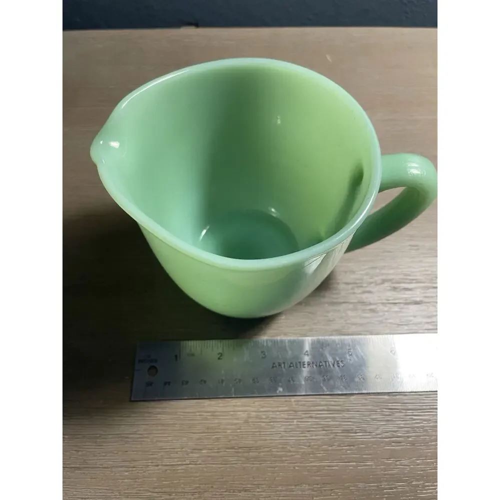 Vintage Fire-King Jadeite Milk Pitcher Creamer Green Oven Ware USA